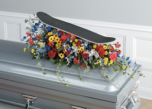 Skate Board Gratitude Casket Spray