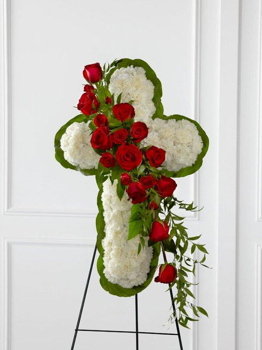 Floral Cross Easel