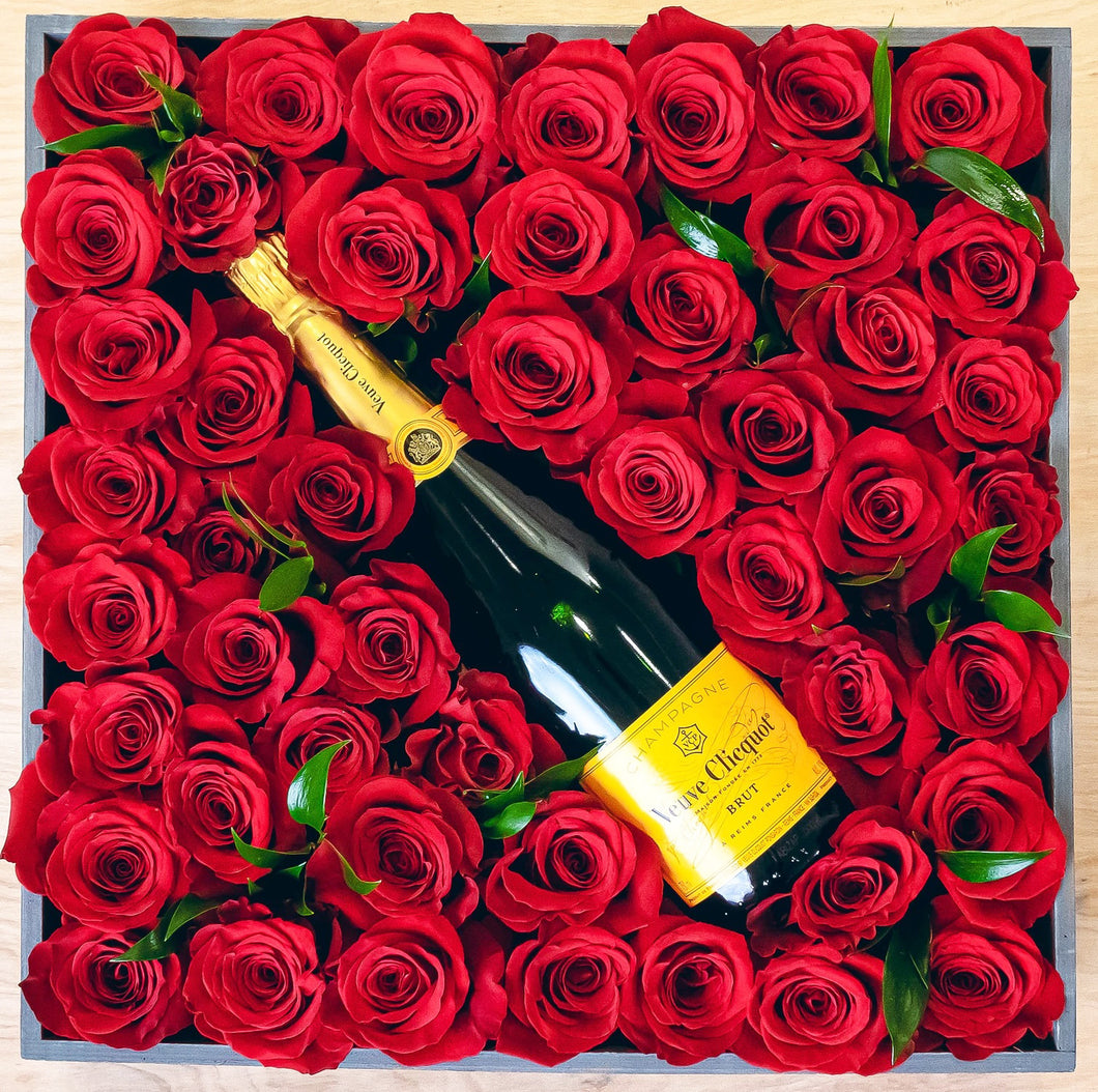 Bulgarian Red Roses And Champaign